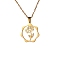304 Stainless Steel Pendant Necklace, Golden, Flower, 16.14~19.69 inch(41~50cm)