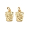 Brass Pave Cubic Zirconia Pendants, Tree & House Charms, with Jump Ring, Rack Plating, Long-Lasting Plated, Lead Free & Cadmium Free, Real 18K Gold Plated, 12.5x9x2mm, Hole: 3mm