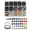 DIY Jewelry Making, with Gemstone Round Beads, Brass Rhinestone Spacer Beads, Tibetan Style Alloy Spacer Beads and Elastic Thread, Mixed Color, 14x10.8x3mm