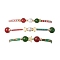 3Pcs 3 Styles Christmas 8mm Round Dyed Natural Malaysia Jade & Natural Carnelian & Glass Seed Beads Braided Bead Bracelets, Adjustable Star Bracelets, Mixed Color, Inner Diameter: 1-1/2~3-1/4 inch(3.9~8.3cm), 1pc/style