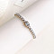304 Stainless Steel Micro Pave Cubic Zirconia Link Chain Bracelets for Women, Rectangle, Clear, 6-1/2 inch(16.5cm)