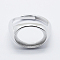 Anti-Tarnish Rhodium Plated 925 Sterling Silver Finger Ring Components, Adjustable, Oval, Platinum, Size 8 (18mm), 3mm wide, Tray: 12x16mm