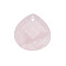 Natural Rose Quartz Pendants, Teadrop with Hole, 16mm