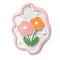 Transparent Glitter Dust Powder, Acrylic Pendants, Flower, Pink, 39x28.5x2mm, Hole: 1.8mm