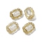 Transparent Acrylic Beads, Golden Metal Enlaced, Rectangle, Clear, 18x13.5x8.5mm, Hole: 1.8mm, about 515pcs/500g