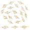 10 Sets Grade AA Natural Cultured Freshwater Pearl Connector Charms with Alloy Slices, Two Sides Polished, with Copper Wire Double Loops, Sea Horse & Shell & Starfish Pattern, Golden, 20~21x8~9x6~8mm, Hole: 2.5mm, 3pcs/set