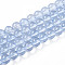 Baking Paint Transparent Glass Beads Strands, Round, Light Steel Blue, 8~8.5mm, Hole: 1.4mm