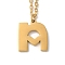 304 Stainless Steel Pendant Necklaces, Letter, Letter N, 15.75 inch(40cm), Pendant: 14.5x13x1.5mm