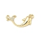 Brass Micro Pave Clear Cubic Zirconia Links, Cadmium Free & Lead Free, Fish Connector Charms, Real 18K Gold Plated, 11x25.5x3.5mm, Hole: 1.6mm