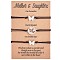 3Pcs 3 Style 430 Stainless Steel Butterfly Link Bracelets Set, Match Adjustable Bracelets for Best Friends Couple Family, Stainless Steel Color, 6-1/4~11-3/4 inch(16~30cm), 1Pc/style