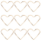 Beebeecraft 100Pcs/Box 18K Gold Plated Brass Heart Links Twisted Heart Pendants Jewelry Connectors Bezel Pendants for DIY Resin Pressed Flower Crafts Jewelry Making
