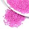 12/0 Glass Seed Beads, Transparent Inside Colours, Round Hole, Round, Magenta, 12/0, 2~2.5x1.5~2mm, Hole: 0.8mm, about 6666pcs/100g