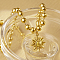 Stylish Retro Stainless Steel Sun Pendant Necklaces for Women Daily Wear, Golden, 15.35 inch(39cm)