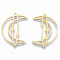 201 Stainless Steel Filigree Joiners Links, Moon, Golden, 35x24x1mm