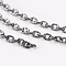 Iron Textured Cable Chains, Unwelded, with Spool, Gunmetal, 3x2x0.5mm, about 328.08 Feet(100m)/roll