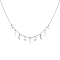 Rhodium Plated 925 Sterling Silver Star Moon Lightning Flowing Pendant Bib Necklaces, Platinum, 12.60 inch(32cm)