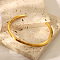 Vintage European and American Stainless Steel Twisted Cuff Bangles for Women, Real 18K Gold Plated, Inner Diameter: 2-1/2 inch(6.37cm)
