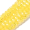 Baking Electroplate Glass Beads Strands, AB Color, Faceted, Round, Yellow, 6x5mm, Hole: 1mm, about 80~85pcs/strand, 38~40cm