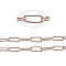 Ion Plating(IP) 304 Stainless Steel Paperclip Chains, Soldered, with Spool, Rose Gold, 4.8x2.5x0.5mm, about 32.8 Feet(10m)/roll