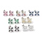 Rack Plating Brass Micro Pave Cubic Zirconia Stud Earrings, Long-lasting Plated, Flower, Platinum, Mixed Color, 13.5x14mm