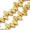 Electroplate Glass Beads Strands, Leaf, Golden Plated, 11.5x7x4.5mm, Hole: 0.6mm, about 65pcs/strand, 15.35''(39cm)