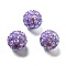 Acrylic Rhinestone Ball Beads, Sparkling Beads with Hexagon Patterns, Round, Medium Purple, 20x18.5mm, Hole: 2.8mm