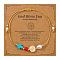 Summer Brass Cross Coin & Synthetic Turquoise Cross Link Braided Bracelets for Women Men, Golden, Goldenrod, 11 inch(28cm)