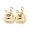 Brass Micro Pave Cubic Zirconia Pendants, Cadmium Free & Nickel Free & Lead Free, Schoolbag Charms, Real 18K Gold Plated, 18.5x12x11mm, Hole: 1.8mm