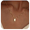304 Stainless Steel Box Chain Necklaces, 201 Stainless Steel Rectangle Initial Pendant Necklaces for Women, Real 18K Gold Plated, Letter B, 15.75 inch(40cm)