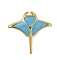 304 Stainless Steel Enamel Pendants, Manta Ray Charm, Golden, 24x24.5x6.5mm, Hole: 5.5x3.5mm