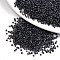 12/0 Glass Seed Beads, Transparent Inside Colours Luster, Round Hole, Round, Black, 12/0, 2~2.5x1.5~2mm, Hole: 0.8mm, about 6666pcs/100g
