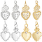 Beebeecraft 4 Styles 8Pcs Sacred Heart Charms 18K Gold Plated Cubic Zirconia Heart Shaped Charms for Sacred Heart Theme Jewellery Making Charms