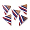Independence Day Opaque Striped Resin & Walnut Wood Pendants, Geometric Charms, Triangle, 36.7x30.9x3.5mm, Hole: 2mm