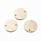 Brass Links Connectors, Long-Lasting Plated, Textured, Flat Round, Golden, 16x1mm, Hole: 1.8mm