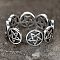 Hollow Out Star Adjustable Alloy Cuff Rings, Antique Silver, Inner Diameter: Adjustable