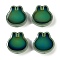Two Tone Glass Mood Beads, Temperature Sensing Color Changing Beads, Rabbit, Green, 14x14x6mm, Hole: 1.2mm