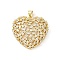 Brass Micro Pave Clear Cubic Zirconia Pendants, Heart, Lead Free & Cadmium Free, Long-Lasting Plated, Rack Plating, Real 18K Gold Plated, 28.5x30.5x7.5mm, Hole: 6x3.5mm