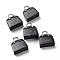 Natural Kambaba Jasper Brass Pendants, Platinum, Bag, 27.5x25x10mm, Hole: 6mm