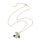 Stainless Steel and Glass Pendant Necklaces, Birthstone Necklaces, Cable Chains Necklaces, Golden, 20.51 inch(52.1cm)