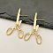 Alloy Scissor Stud Earrings for Unisex, Light Gold, 45x25x2mm