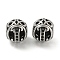 304 Stainless Steel Beads Rhinestone Settings, Large Hole Beads, Round, Letter I, 9.5x8.5x9.5mm, Hole: 4mm, Fit for 0.8mm Rhinestone.