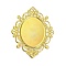 Iron Cabochons Settings, Flower, Golden, Tray: 38.5x28.5mm, 68x52x1.5mm