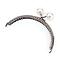 Iron Purse Frames Handles, Kiss Clasp Locks, with Round Acrylic Beads, Arch, Antique Bronze, Creamy White, 71x85x11mm, Hole: 1.5mm, Bead: 20mm