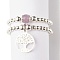 2Pcs 2 Style Natural Amethyst & Synthetic Hematite Beaded Rings with Brass Tree of Life Charms, Gemstone Jewelry for Women, US Size 8 1/4(18.3mm), 1Pc/style