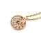 Brass Micro Pave Clear Cubic Zirconia Pendant Necklaces for Women, 201 Stainless Steel Cable Chain Necklaces, Flat Round, 15.75 inch(40cm)