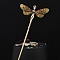 Alloy Enamel Hair Sticks, Hair Accessories for Woman Girls, Dragonfly, Golden, 170x60mm