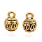 Tibetan Style Alloy Charms, Cadmium Free & Lead Free, Round, Antique Golden, 13x9.5mm, Hole: 2mm, about 316pcs/1000g