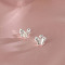 999 Fine Silver Butterfly Stud Earrings, Silver, 7x8.5mm