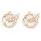 Brass Micro Pave Clear Cubic Zirconia Dragonfly Pendants, Flat Round Shell Charms, Real 18K Gold Plated, 19x18.5x3.5mm, Hole: 1.4mm