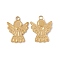 Ion Plating(IP) 304 Stainless Steel Pendants, Angel Charms, Real 18K Gold Plated, 24x19x2mm, Hole: 3mm, inner diameter: 5mm
